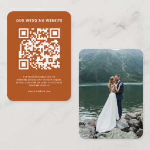 Carte D'accompagnement Site mariage QR Code RSVP Photo Tones de la Terre