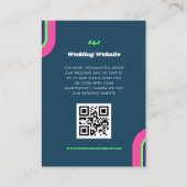 Carte D'accompagnement Site mariage QR Code RSVP Turquoise Retro Super (Devant)