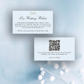 Carte D'accompagnement Site mariage QR Code Winter Ice Blue Mariage