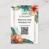 Carte D'accompagnement Site mariage + QR Hibiscus Serenade Paradise (Devant)