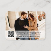 Carte D'accompagnement Site mariage QR Overlay Photo Coral (Devant)