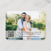 Carte D'accompagnement Site mariage QR Overlay Photo Dusty Blue (Devant)