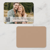 Carte D'accompagnement Site mariage QR Overlay Photo Taupe (Devant / Derrière)