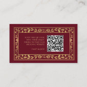 Carte D'accompagnement Site Mariage Red Royal Sword RSVP QR Code (Dos)