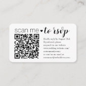 Carte D'accompagnement Site mariage RSVP Modern QR Code Réponse photo (Devant)