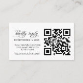 Carte D'accompagnement Site mariage RSVP online QR code Moderne simple (Dos)