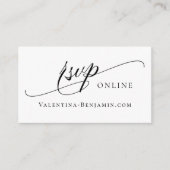 Carte D'accompagnement Site mariage RSVP online QR code Moderne simple (Devant)