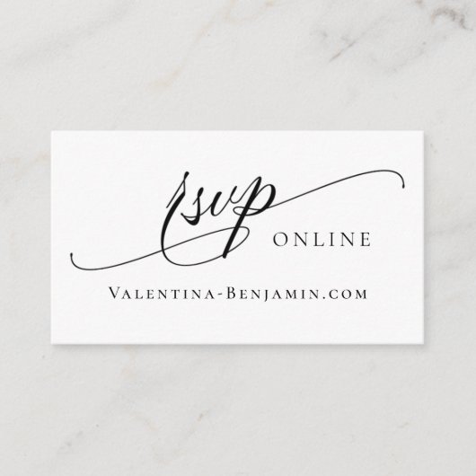 Carte D'accompagnement Site mariage RSVP online QR code Moderne simple (Devant)