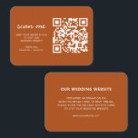 Carte D'accompagnement Site mariage RSVP Online QR Code Terracotta<br><div class="desc">Site mariage RSVP Online QR Code Carte de boîtier en terre cuite</div>