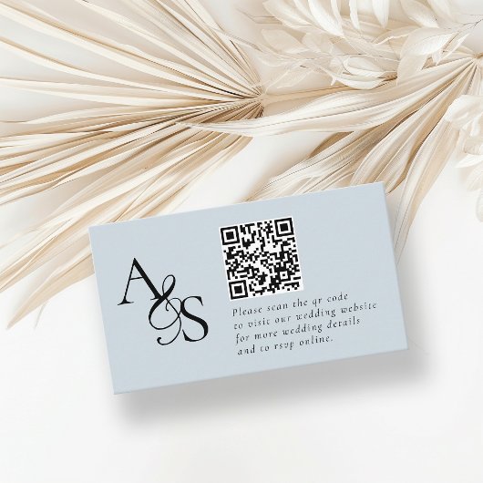Carte D'accompagnement Site mariage, RSVP, QR-Code, Élégant, Monogramme