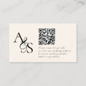Carte D'accompagnement Site mariage, RSVP, QR-Code, Élégant, Monogramme (Devant)