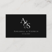 Carte D'accompagnement Site mariage, RSVP, QR-Code, Élégant, Monogramme (Devant)