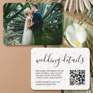 Carte D'accompagnement Site mariage RSVP QR Code Lys tropicales Photo