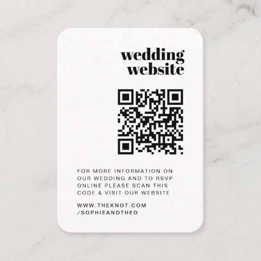 Carte D'accompagnement Site mariage | RSVP QR Code Photo Retro (Devant)