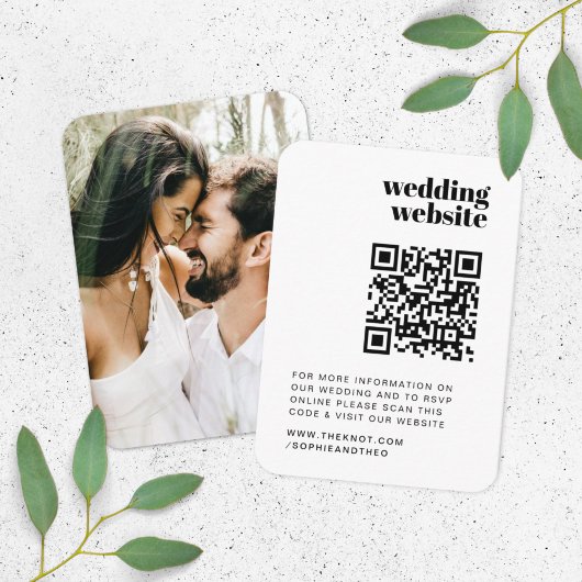 Carte D'accompagnement Site mariage | RSVP QR Code Photo Retro