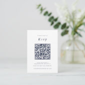 Carte D'accompagnement Site mariage | RSVP QR Code Texte de la marine pho (Debout devant)