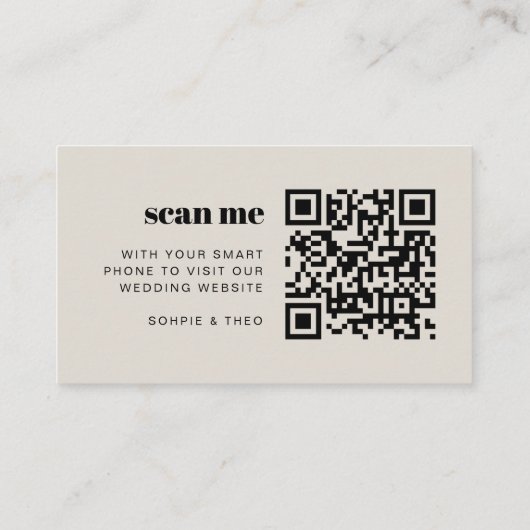 Carte D'accompagnement Site mariage | RSVP Scannable QR Code Retro (Dos)