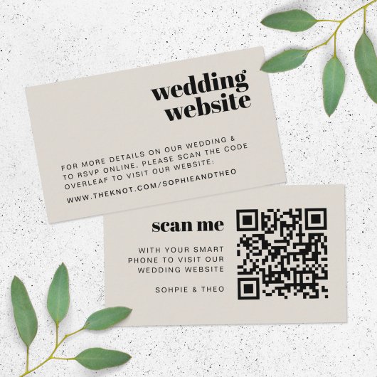 Carte D'accompagnement Site mariage | RSVP Scannable QR Code Retro