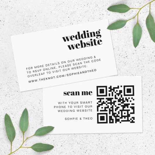 Carte D'accompagnement Site mariage | RSVP Scannable QR Code Retro