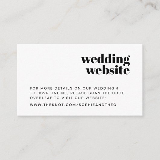 Carte D'accompagnement Site mariage | RSVP Scannable QR Code Retro (Devant)