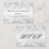 Carte D'accompagnement Site mariage RSVP Silver Shimmer Lumières (Devant / Derrière)