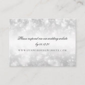 Carte D'accompagnement Site mariage RSVP Silver Shimmer Lumières (Devant)