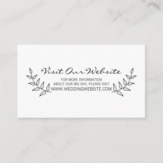 Carte D'accompagnement Site Mariage Rustic Laurels (Devant)