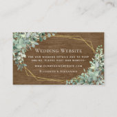 Carte D'accompagnement Site Mariage Rustic Wood Eucalyptus Green (Devant)