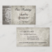 Carte D'accompagnement Site Mariage Rustic Wood Filigree | gris (Devant / Derrière)