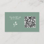 Carte D'accompagnement Site Mariage Sage Green White Bird Floral Leaf (Dos)