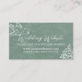 Carte D'accompagnement Site Mariage Sage Green White Bird Floral Leaf (Devant)