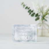 Carte D'accompagnement Site mariage | Silver Blue Winter Wonderland (Debout devant)