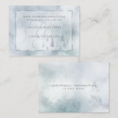 Carte D'accompagnement Site mariage | Silver Blue Winter Wonderland (Devant / Derrière)