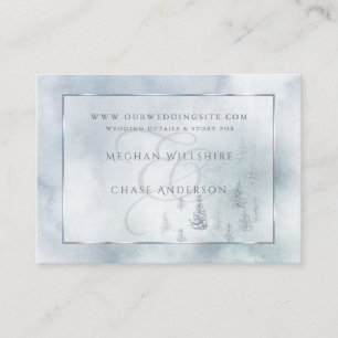 Carte D'accompagnement Site mariage   Silver Blue Winter Wonderland