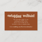Carte D'accompagnement Site mariage Terracotta Retro RSVP QR Code (Devant)