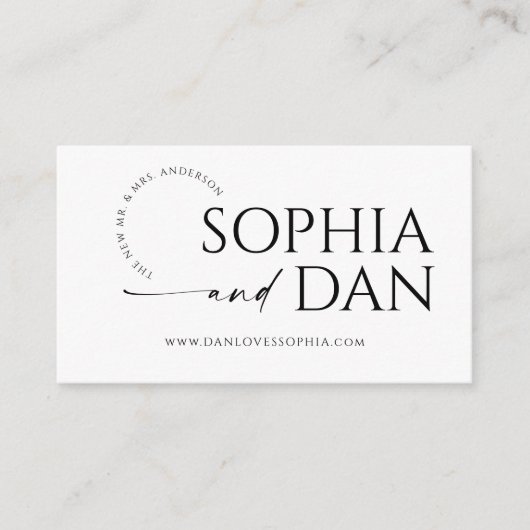 Carte D'accompagnement Site Mariage tout simplement minimal (Devant)