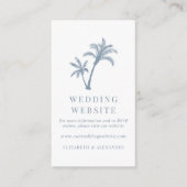 Carte D'accompagnement Site Mariage Tropical Palm Tree Dusty Blue (Devant)