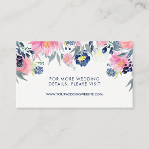 Carte D'accompagnement Site moderne Blush rose et Mariage Floral de la Ma