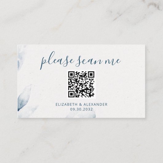 Carte D'accompagnement Site QR Code couleur bleue moderne simple (Dos)