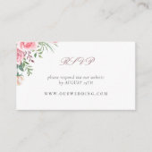 Carte D'accompagnement Site rose mariage rose roux RSVP (Devant)