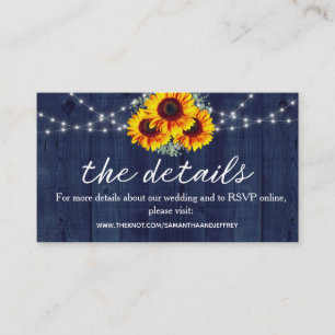 Carte D'accompagnement Site Russe Mariage Blue Wood Online RSVP