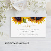 Carte D'accompagnement Site rustique élégant de tournesols mariage RSVP