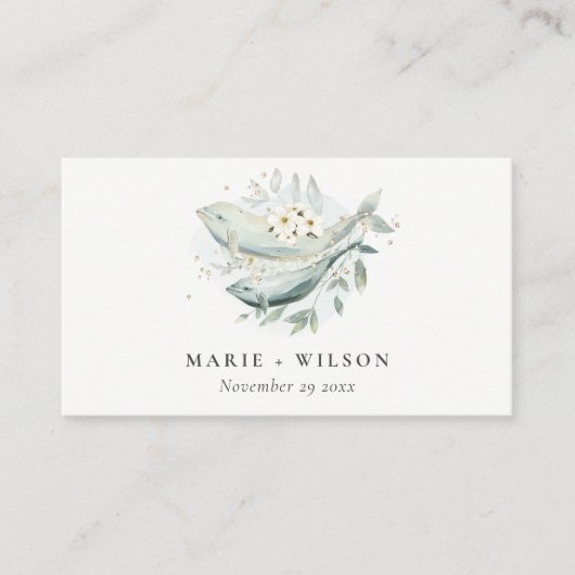 Carte D'accompagnement Site turquoise Gold Underwater Floral Fish Mariage (Devant)