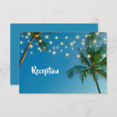 Carte D'accompagnement Site Web Beach String Lights Palm Trees Réception (Devant / Derrière)