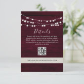 Carte D'accompagnement Site Web Code QR des Détails de Mariage en Bourgog (Debout devant)