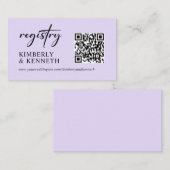 Carte D'accompagnement Site Web Code QR Registre Purple Lavender Mariage (Devant / Derrière)