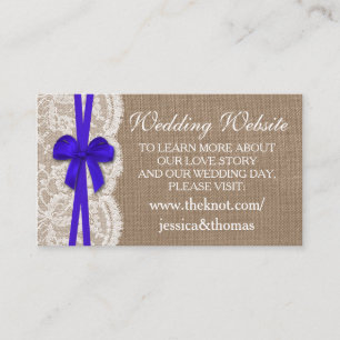 Carte D'accompagnement Site Web de la collection de Mariages Rustic Blue 