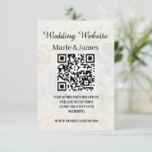 Carte D'accompagnement Site Web de Mariage Ajouter Nom QR Code Photo Mini (Debout devant)