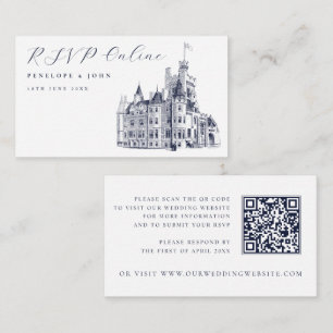Carte D'accompagnement Site Web de Mariage au Château Élégant Vintage