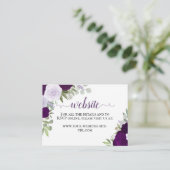 Carte D'accompagnement Site Web de Mariage aux Roses Aquarelles Violet Ru (Debout devant)